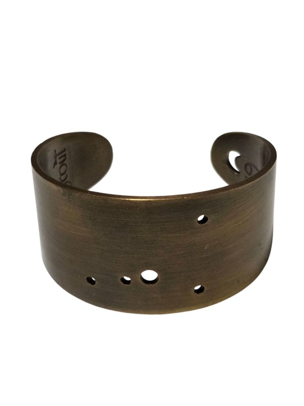 Vintage Astrological Zodiac Cuff Bracelet Cancer Brass Moon Star Cutouts Jewelry